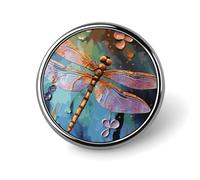 Round Badge Pin Funny Button Brooch Lapel Pins 1 Inch Fashion Hat Shirt Pin Hand Painted Dragonfly Tie Tack Pinback Buttons Badge Party Supplies Decor Badges For Clothing Coat Hat Dress For Men Women