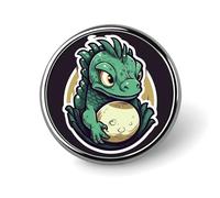 Round Badge Pin Funny Button Brooch Lapel Pins 1 Inch Fashion Hat Shirt Pin Little Green Dragon's Egg Tie Tack Pinback Buttons Badge Party Supplies Decor Badges For Clothing Coat Hat Dress For Men Wom
