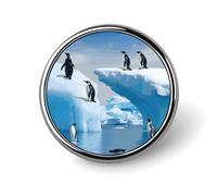 Round Badge Pin Funny Button Brooch Lapel Pins 1 Inch Fashion Hat Shirt Pin Penguins On The Iceberg Tie Tack Pinback Buttons Badge Party Supplies Decor Badges For Clothing Coat Hat Dress For Men Women