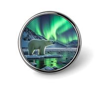 Round Badge Pin Funny Button Brooch Lapel Pins 1 Inch Fashion Hat Shirt Pin Polar Bears Northern Lights Tie Tack Pinback Buttons Badge Party Supplies Decor Badges For Clothing Coat Hat Dress For Men W