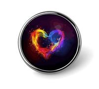 Round Badge Pin Funny Button Brooch Lapel Pins 1 Inch Fashion Hat Shirt Pin Rainbow Heart Tie Tack Pinback Buttons Badge Party Supplies Decor Badges For Clothing Coat Hat Dress For Men Women