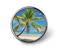 Round Badge Pin Funny Button Brooch Lapel Pins 1 Inch Fashion Hat Shirt Pin Tropical Palm Tree Tie Tack Pinback Buttons Badge Party Supplies Decor Badges For Clothing Coat Hat Dress For Men Women