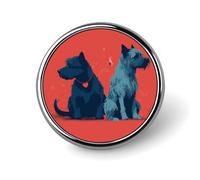 Round Badge Pin Funny Button Brooch Lapel Pins 1 Inch Fashion Hat Shirt Pin Two Bourbon Terriers Tie Tack Pinback Buttons Badge Party Supplies Decor Badges For Clothing Coat Hat Dress For Men Women