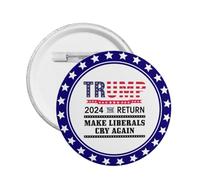 Round Badges,Donald Trump 2024 The Return Make Liberals Cry Again Button Pins Decor Buttons Badges Pins Women Men Pin Button Pins Brooch Pins For Men 1 PC