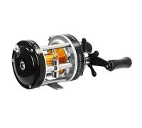 Round Baitcasting Reel #50 Black Left Conventional Reel for Catfish 5.2:1 Gear Ratio Beach Casting High Stability Reel Baitcasting Fishing Reel, Fishing Assistant Reel for Inshore and Deep Sea Fishin