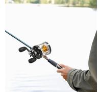 Round Baitcasting Reel for Left-Handed Anglers #40 - Durable Metal and EVA Construction, Anti-Reverse, 2BB+1RB Bearings, Suitable for Freshwater & Saltwater Fishing (Black)