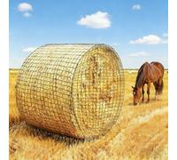 Round Bale Hay Net 4x4ft 5x5ft 6x6ft Large Round Bale Hay Nets for Horses Heavy Duty Slow Feed Hay Net Black Knotless Design for Horse, Cattle, Goat (4x4ft)