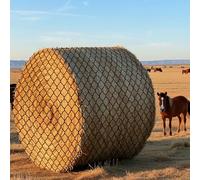 Round Bale Hay Net, 5x5ft Black Nylon Knotless Net with 1.75 Inch Holes, Slow Feed Hay Nets for Horses and Goats- Healthier Feeding Solution