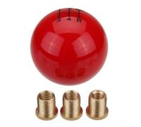 Round Ball 5 Speed Manual Transmission Shift Knob with Thread Adapter Set for Car MT Models to Improve Gear Control and Driving Feel (Red)