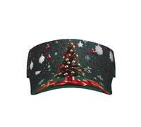 Round Ball Christmas Tree Adult Sunscreen Visor Cap Sport Sun Visor Hats Cotton Ball Caps Empty Top Baseball Sun Cap for Men Women Black