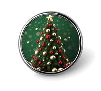 Round Ball Christmas Tree Badge Holder Exquisite Round Badge with Picture Pin DIY Button Badges Personalized Metal Button Pin Fashion Brooch Crafts Gifts Clothes Decorative Pins