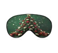 Round Ball Christmas Tree Eye Mask, Side Sleeping Mask Light Blindfold Sleeping Mask Nose Pad and Elastic Band for Children Women and Men