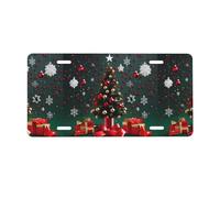 Round Ball Christmas Tree License Plate.Aluminium, Waterproof Printed Car Sign, 1mm Thick