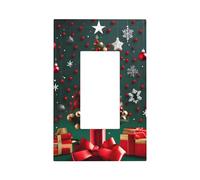 Round Ball Christmas Tree Unbreakable Polycarbonate Switch Plate-Modern 1 Gang Light Cover for Home Office with Matching Screws