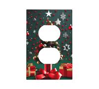 Round Ball Christmas Tree Unbreakable Polycarbonate Switch Plate-Modern 1 Gang Light Cover for Home Office with Matching Screws