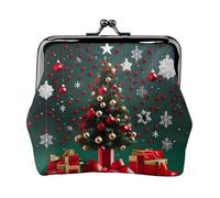 Round Ball Christmas Tree Womenâ€™s Small Coin Purse,Rectangle Kiss Lock Coin Pouch, Pocket-Sized, Mini Coin Purse for Women