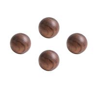 Round Ball Knobs 4 Pack Solid Wooden Furniture Knobs Natural Walnut Wooden Bathroom Cabinet Handles for Furniture Cabinet Wardrobe Cupboard Drawer Dresser Handles (Diameter 30mm)