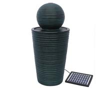 Water Feature Fountain Solar Powered Outdoor Garden Black Standing Ball Patio