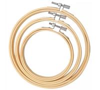 Round Bamboo Embroidery Hoop,3 PCS Adjustable Embroidery Hoop Set Mini and Large Sizes Circle Cross Stitch Hoop Ring for DIY Craft Embroidery Frame and Accessories for Handy Sewing
