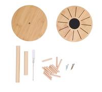 Round Bamboo Sewing Thread Rack, Embroidery Floss Organizer with Detachable Spool Holder, Multi Axle Thread Storage for Home Textiles Hand Weaving and Sewing Accessories