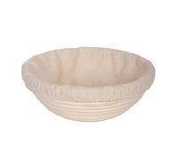 Round Banneton Proofing Basket Natural Rattan Bread Proofing Basket with Cloth Liner Sourdough Proving Baskets for Bread Making Sourdough Starter Kit Bread Making Accessories, 25cm in diameter