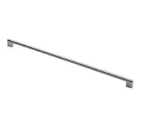 Round Bar Pull Handle - 648 x 14mm - 608mm Fixing Centres - Satin Nickel & Steel | Cabinet Pull Handle - Wardrobe Cupboard Door Handle - Suitable for Lightweight Internal Doors
