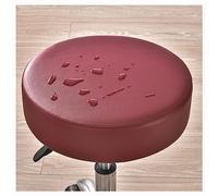 Round Bar Stool Covers Waterproof, PU Leather Bar Stool Cushions Round Stool Slipcovers Stretch Bar Stool Seat Covers Set Of 2/4/6 Barstool Cover,for 12/13/14/15 Inch Bar Chair ( Color : Burgundy , Si