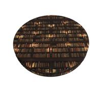 Round Bar Stool Cushion Cover 33cm, Library Bookshelf Book, 3-Layer Thick Velvet Bar Stool Covers, Soft Non-Slip Seat Covers For Kitchen Counter Stools Decoration, Elastic Circular Chair Covers