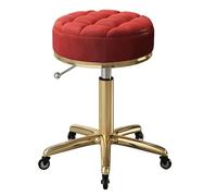 Round Bar Stool with Wheels Adjustable Height Swivel Kitchen Chair Gold & Titanium Metal Stool with 5 Legs Modern Bar Seating for Home & Commercial Use