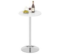 Round Bar Table 103cm Height Pub Table With MDF Top And Metal Frame Gymax White One Size