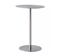Round Bar Table High Bistro Counter Table, Stainless Steel Compact Side Table for Kitchen Dining Room and Living Room, Stylish & Durable