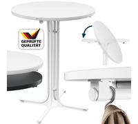 Round bar table white 70x110cm foldable