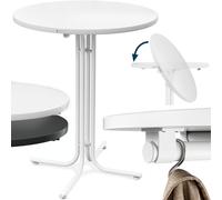 Round bar table white 80x110cm foldable, Free Shipping, DXL
