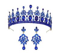 Round Baroque Beauty Pageant Bride's Crown Headpiece Alloy Electroplated Crystal Wedding Headband Hair Accessory(COLOR 8)
