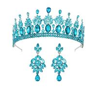 Round Baroque Beauty Pageant Bride's Crown Headpiece Alloy Electroplated Crystal Wedding Headband Hair Accessory(COLOR 5)