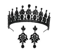 Round Baroque Beauty Pageant Bride's Crown Headpiece Alloy Electroplated Crystal Wedding Headband Hair Accessory(COLOR 9)