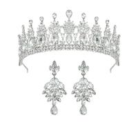 Round Baroque Beauty Pageant Bride's Crown Headpiece Alloy Electroplated Crystal Wedding Headband Hair Accessory(COLOR 1)