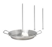 Round Base Vertical Skewers Set 3 Stainless Steel Spikes for Outdoor Grilling Even Cooking Heat Retention Dripping Pan Grills Cooking