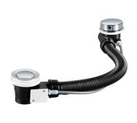 Round Bath Waste and Overflow Kit, Chrome Pop Up Bath Drain with Click Clack Bathtub Plug, Anti-Overflow Drainage System for Bathtub