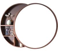 Round Bathroom Cabinet with Mirror 70 cm Dual-Swing Doors Modern Space-Saving Design for Home Functional for Small Areas