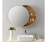 Round Bathroom Cabinet with Mirror IV Holz Modern Design & Cosmetic Storage for Stylish Bathrooms Space-Saving Elegant Home Décor
