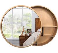 Round Bathroom Mirror Cabinet - Wall-Mounted Sto with Two-Way Sliding Door, 70cm x 60cm, Space-Saving Home for Contemporary Bathrooms