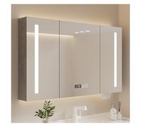 Round Bathroom Mirror with Shelf Gold Wall Mirror Vanity Cabinet for Makeup and Dressing 60x60x13 cm Elegant Home Decor Stylish and Functional Design (A W58*H70cm/W22.8*H27.6in)