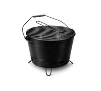 Round BBQ Grill Charcoal Cooking Grate Barbecue Outdoor Patio Bucket Style with Handle Compact Portable Easy to carry Durable Camping Hiking Picnic Grill (Bucket BBQ Grill With Handle)