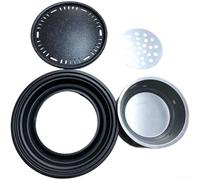 Round BBQ Grill Pan with NonStick Coating for Smokeless Korean Style Cooking, Featuring Even Heat Distribution and Portable Iron Material (C)