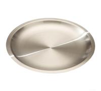 Round BBQ Serving Plates Stainless Steel Wide Rim Design for Home Restaurant Party Dishwasher Safe Easy Clean(30cm)