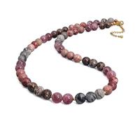 Round Beaded Gemstone BOHO s for Women,Natural Cherry Jasper Stone Bead Choker,Womens Fashion Colorful Jewelry 18inch