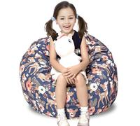 Round Bean Bag Cover Only without Filling, Large Stuffed Animal Bean Bag Storage, Bean Bag Chair Cover, Beanbag Covers with no Filling for Kids and Teens (Fawn, Large)