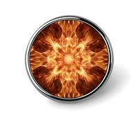 Round Beautiful Flame Pattern Brooch Classic Mini Pin 1 Inch Aluminum Alloy Lapel Pin Personalized Button Badge for Backpack Hat Suit Jacket Clothing Decoration