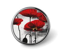 Round Beautiful Flower Brooch Classic Mini Pin 1 Inch Aluminum Alloy Lapel Pin Personalized Button Badge for Backpack Hat Suit Jacket Clothing Decoration